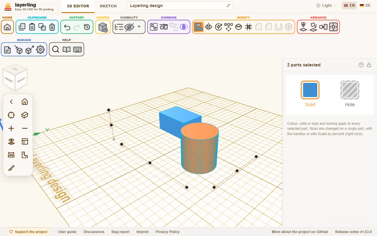 Align shows the possible targets as dots around the selection.